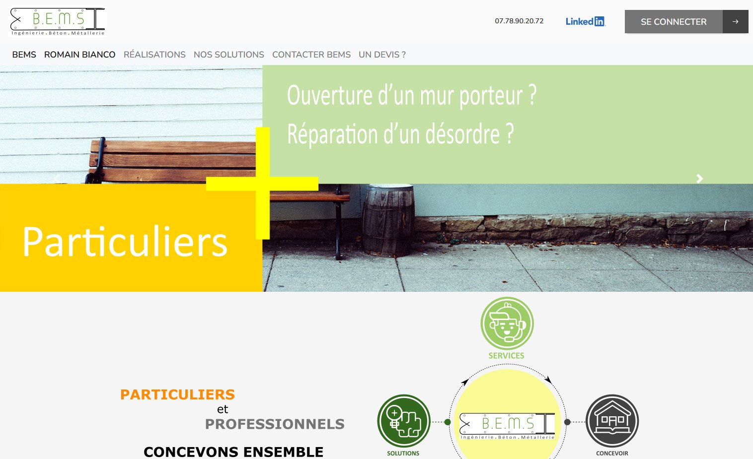 Aperçu du site vitrine BEMS