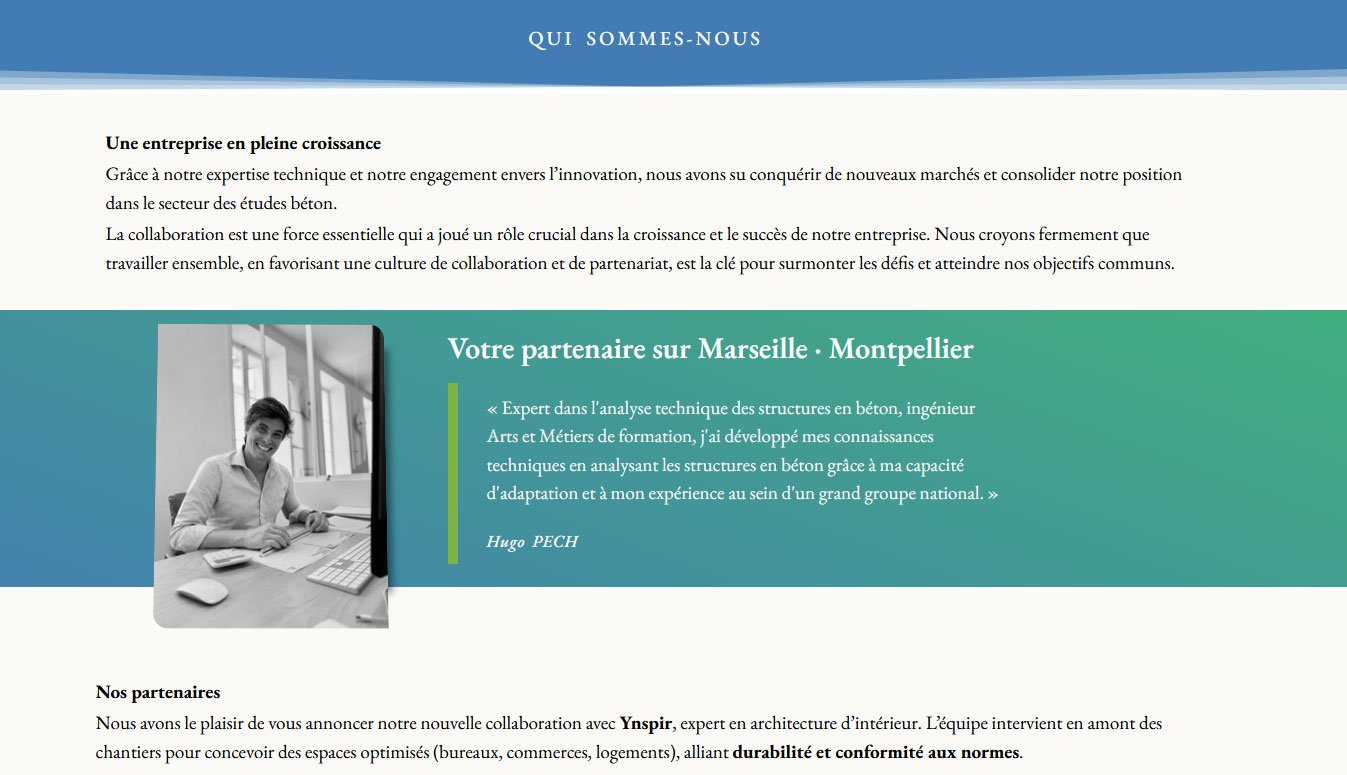 Aperçu du site vitrine HPC